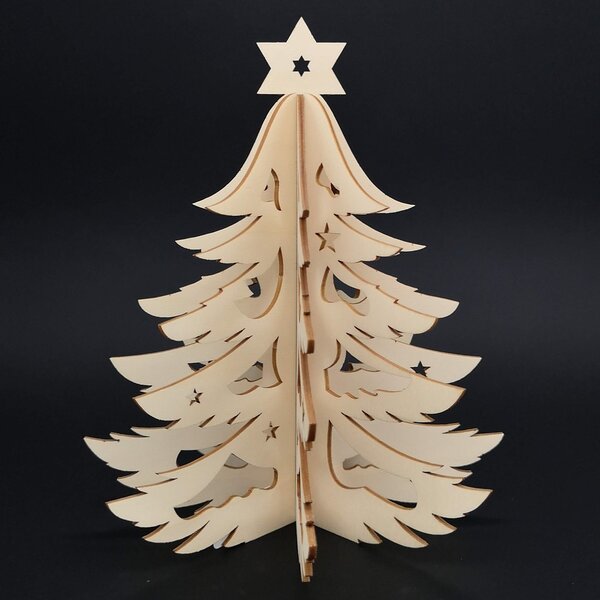 AMADEA Drevený 3D stromček, výška 20 cm