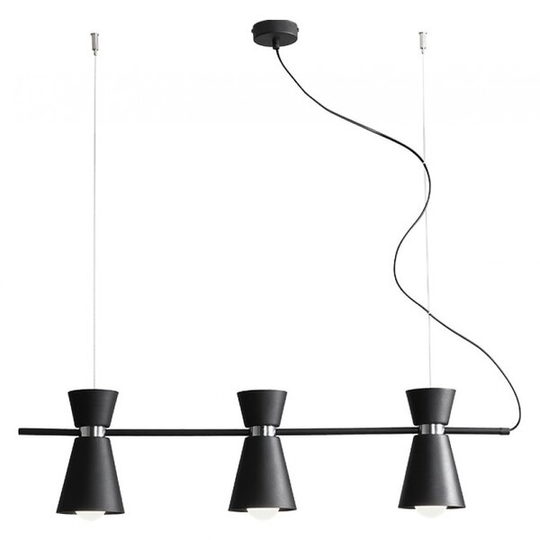 Aldex KEDAR | dizajnová čierna visiaca lampa trojitá