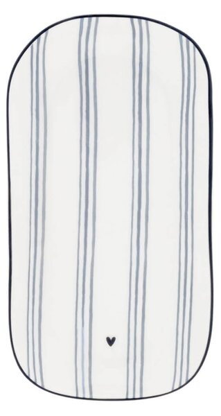 Keramický oválny tanierik Fish / Small Stripe ryby