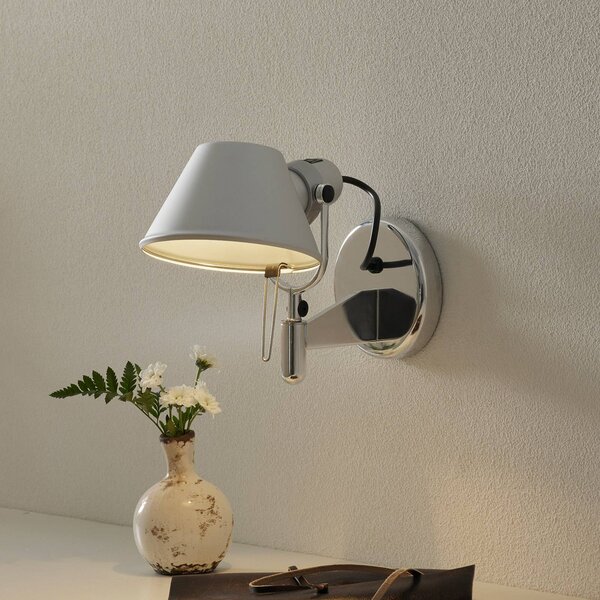 Dizajnové nástenné svetlo Artemide Tolomeo Faretto, Hliník / sivá / zinok, Chodba, Hliník, Dizajn, Nástenné bodové svietidlo