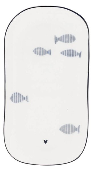 Keramický oválny tanierik Fish / Small Stripe ryby