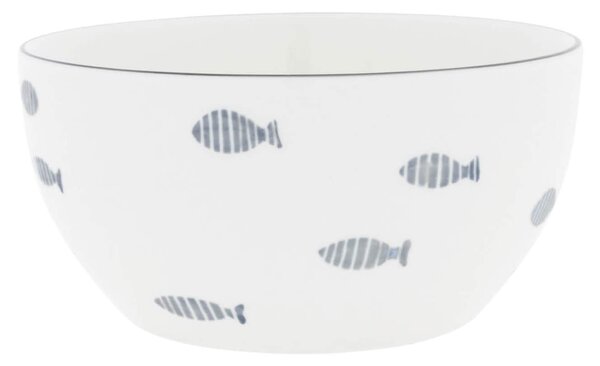 Keramická miska White / Blue Fish 600 ml