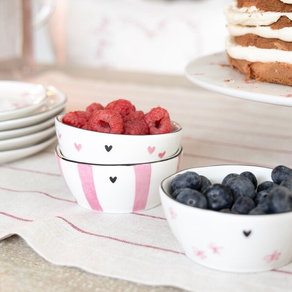 Keramická miska White / Pink Print Kvetinky