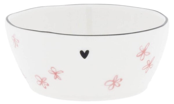 Keramická miska White / Pink Print Kvetinky
