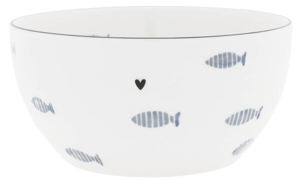 Keramická miska White / Blue Fish 600 ml