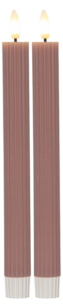 LED sviečka Flamme Stripe Pink – sada 2 ks