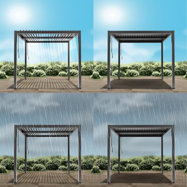Hliníková bioklimatická pergola s lamelami 4 x 4 M