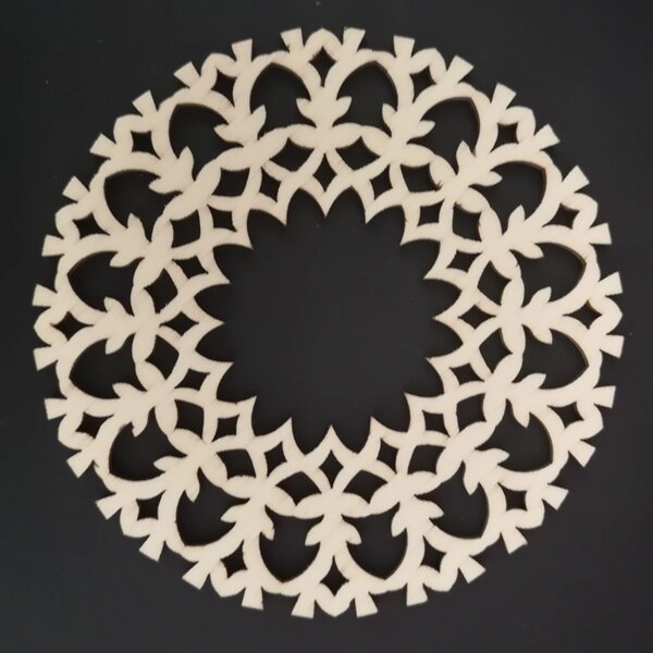 AMADEA Drevená ozdoba kvetinový ornament 10 cm