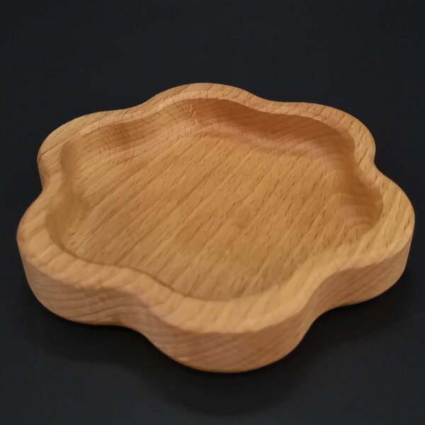 AMADEA Drevená miska v tvare kvety, masívne drevo, rozmer 12x12x2 cm