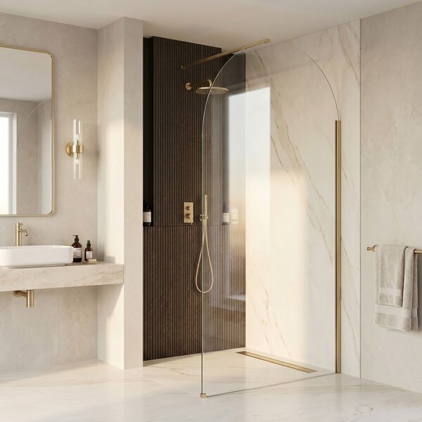Rea Heaven, sprchová zástena Walk-in, 120 cm, zlatá matná, REA-K6682