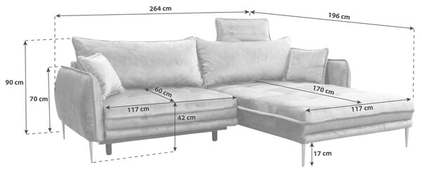 ROHOVÁ SEDAČKA, textil, krémová MID.YOU - Sedačky, Online Only