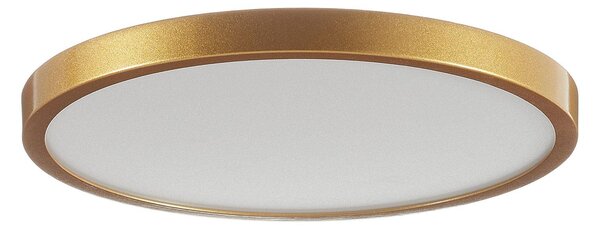Stropné LED svietidlo Vika, okrúhle, zlatá, Ø 30cm, Mosadz / zlato, Obývacia izba / jedáleň, Hliník, Moderný, Závesné svietidlo