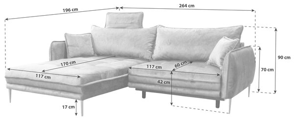 ROHOVÁ SEDAČKA, textil, krémová MID.YOU - Sedačky, Online Only