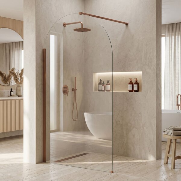 Rea Heaven, sprchová zástena Walk-in, 120 cm, medená matná, REA-K6689