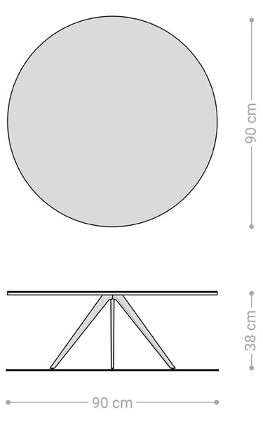 DELIFE Konferenčný stolík Delron 90x90 cm keramika Laminam® Emperador Extra Lucidato tmavohnedá kovová podstava krížová čierna