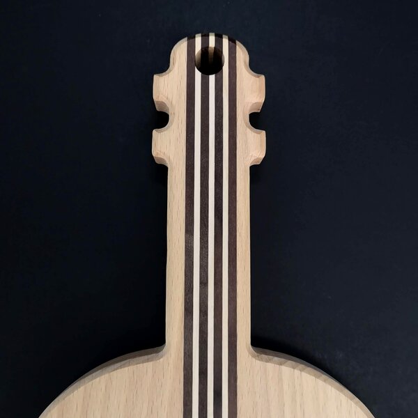 AMADEA Drevená doštička v tvare huslí, masívne drevo, 40x18x2 cm