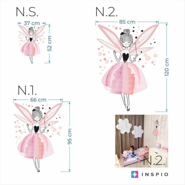 INSPIO-textilná prelepiteľná nálepka - Dievčenské nálepky na stenu čarovná víla pre princezné
