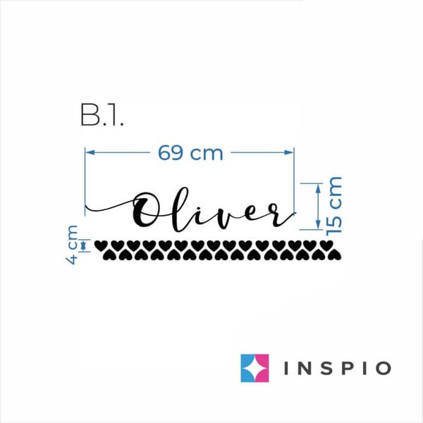 INSPIO-výroba darčekov a dekorácií - Meno na stenu so srdiečkami