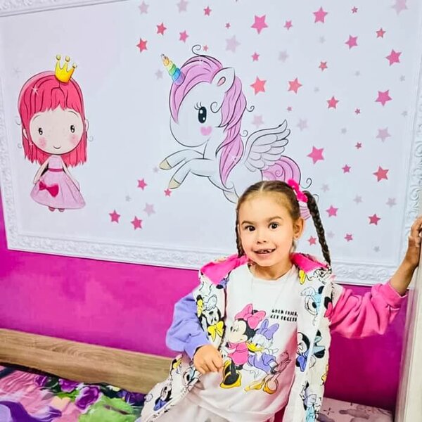 INSPIO-textilná prelepiteľná nálepka - Nálepka - Princezná a jednorožec