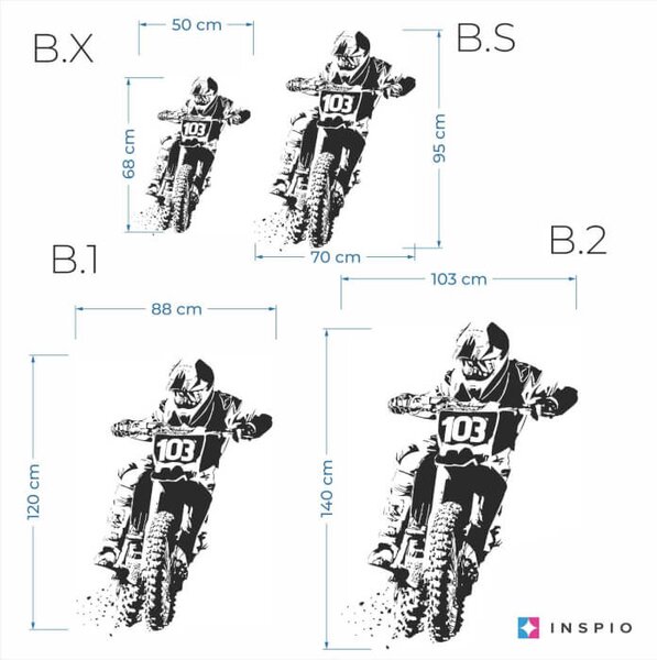 INSPIO-textilná prelepiteľná nálepka - INSPIO-výroba darčekov a dekorácií - Nálepky na stenu pre chlapcov - Motocross a motorka