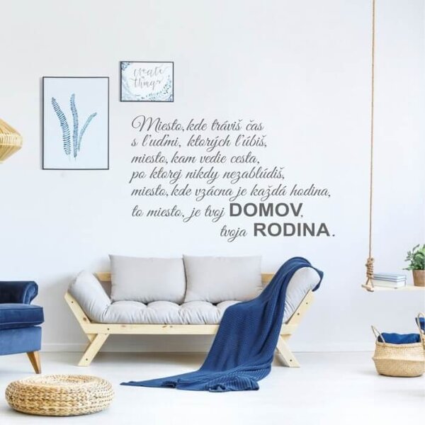 INSPIO-výroba darčekov a dekorácií - Nálepka na stenu - Tvoj domov, rodina