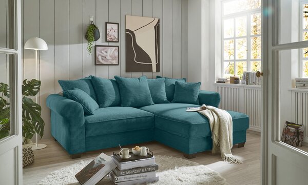 ROHOVÁ SEDAČKA, textil, azúrovomodrá MID.YOU - Sedačky, Online Only