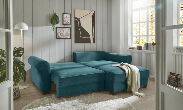ROHOVÁ SEDAČKA, textil, azúrovomodrá MID.YOU - Sedačky, Online Only