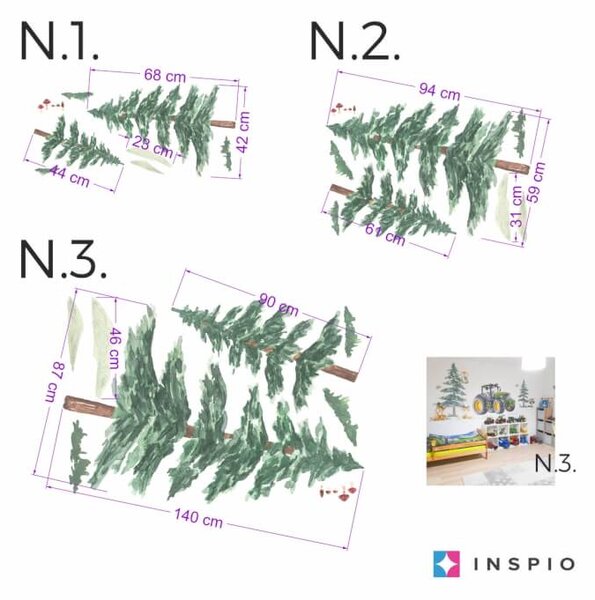 INSPIO-textilná prelepiteľná nálepka - Samolepky na stenu Stromy