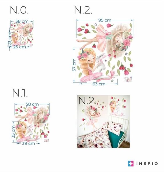 INSPIO-textilná prelepiteľná nálepka - Nálepky na stenu - Baletky