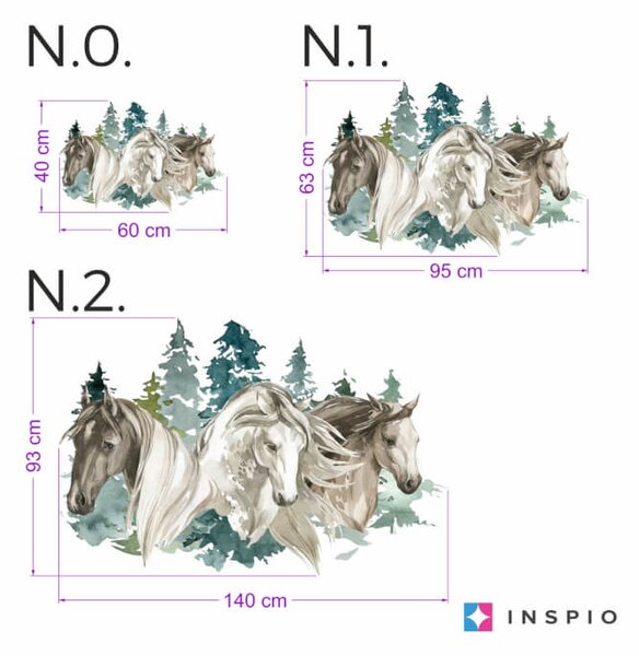 INSPIO-textilná prelepiteľná nálepka - Nálepka pre chlapcov - kone v prírode