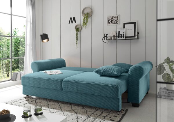 ROZKLADACIA POHOVKA, textil, azúrovomodrá MID.YOU - Sedačky, Online Only