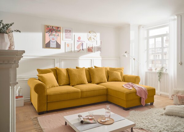 ROHOVÁ SEDAČKA, textil, žltá MID.YOU - Sedačky, Online Only
