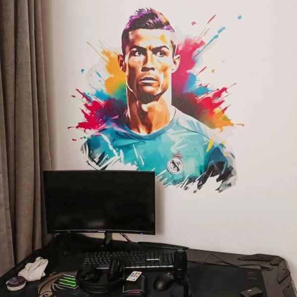 INSPIO-textilná prelepiteľná nálepka - Nálepka na stenu - Cristiano Ronaldo