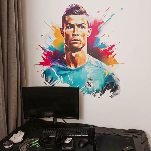INSPIO-textilná prelepiteľná nálepka - Nálepka na stenu - Cristiano Ronaldo