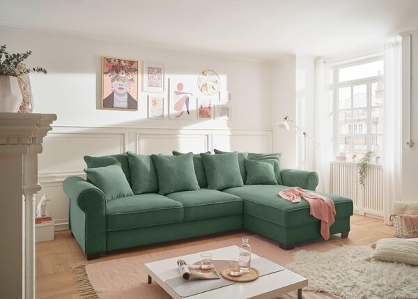 ROHOVÁ SEDAČKA, textil, tmavozelená MID.YOU - Sedačky, Online Only