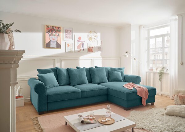 ROHOVÁ SEDAČKA, textil, azúrovomodrá MID.YOU - Sedačky, Online Only