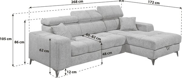 ROHOVÁ SEDAČKA, textil, antracitová MID.YOU - Sedačky, Online Only