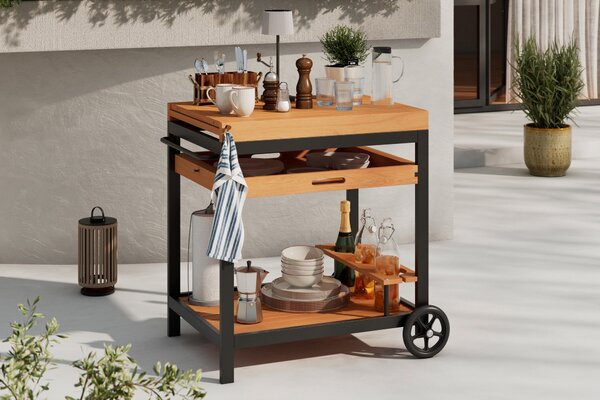ZÁHRADNÝ SERVÍROVACÍ VOZÍK, drevo, kov, 73/80/50 cm Ambia Garden - Online Only záhrada, Online Only