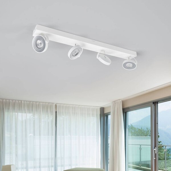 Philips Clockwork stropné LED svietidlo biele 4pl., Biela / opálová, Obývacia izba / jedáleň, kov, Moderný, Stropné svetlo