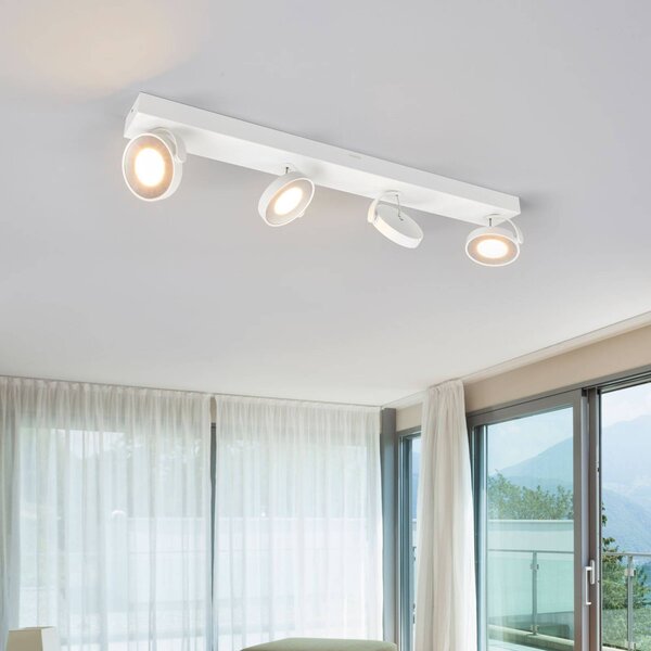 Philips Clockwork stropné LED svietidlo biele 4pl., Biela / opálová, Obývacia izba / jedáleň, kov, Moderný, Stropné svetlo