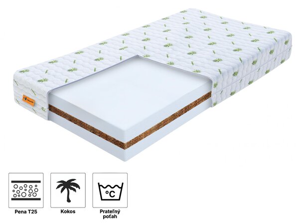 Wilsondo Detský antialergický matrac Kokos Plus 120x60 - poťah Aloe Vera