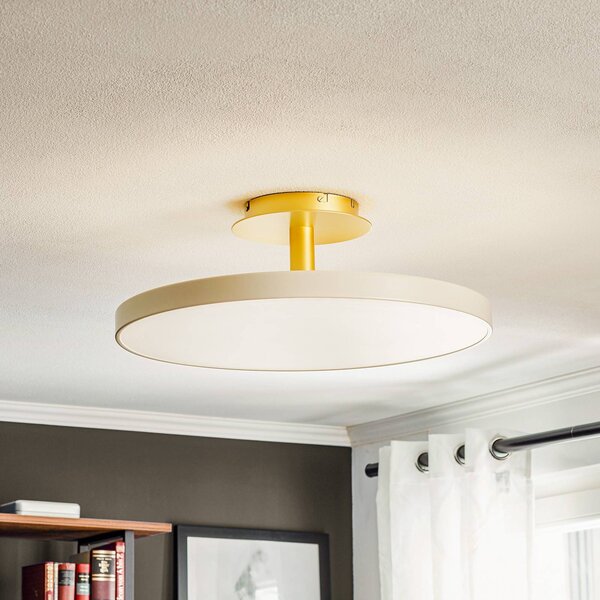 UMAGE Asteria Up Large stropné svetlo 60 cm perleť, Biela / opálová, Obývacia izba / jedáleň, Nehrdzavejúca oceľ, Dizajn, Stropné svetlo polkruhové s priestorom