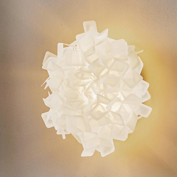 Slamp Clizia stropné svietidlo, Ø 32 cm, biele, Biela / opálová, Obývacia izba / jedáleň, Plast, Dizajn