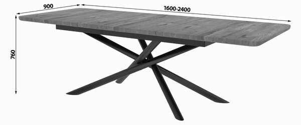 JEDÁLENSKÝ STÔL, divoký dub, 160 (240)/90/75 cm Linea Natura - Stoly, Online Only