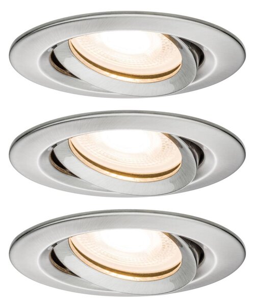 Paulmann Nova LED-vstavaný bodový svietidlo, stmievateľné, IP65, železo, Hliník / sivá / zinok, Obývacia izba / jedáleň, Hliník, Moderný, Zapustené stropné svietidlo