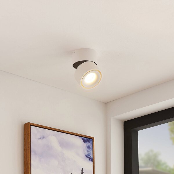 Arcchio LED stropné bodové svetlá Rotari, biely, 1-pl., 946 lm, Biela / opálová, Chodba, Hliník, Moderný, Závesné svietidlo
