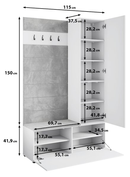 PREDSIEŇOVÝ NÁBYTOK, 115/192/37,5 cm P & B - Online Only drobný nábytok, Online Only