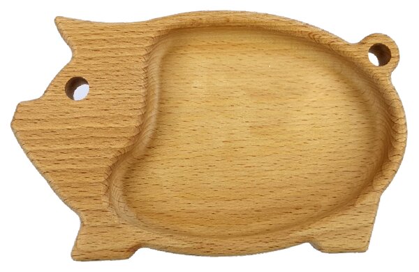 AMADEA Drevená miska v tvare ošípanej, masívne drevo, rozmer 20x12,50x2 cm