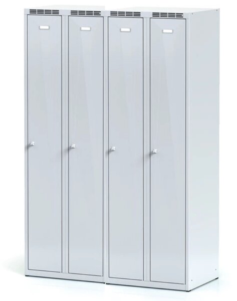 Kovová šatníková skrinka S7, 2-dverová, 1800 x 600 x 500 mm, cylindrický zámok, tmavosivé dvere