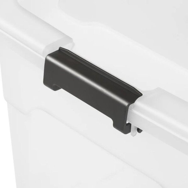 Sada 4 úložných boxov s viečkami, 30 l, plast, priehľadné
